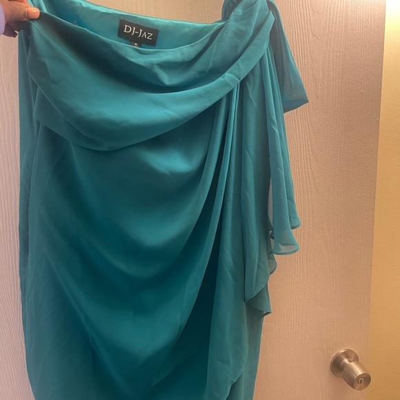 Turquoise, 1 strap, & Diamond pendant cocktail dress - Picture 2 of 4